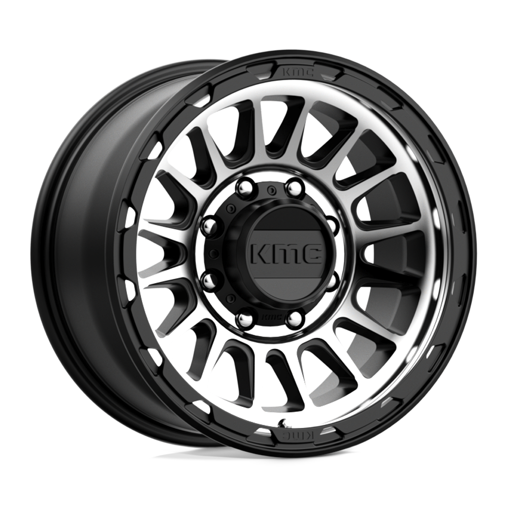 17x8.5 KMC KM542 IMPACT Satin Black Machined Wheel 8X6.5 (0mm)