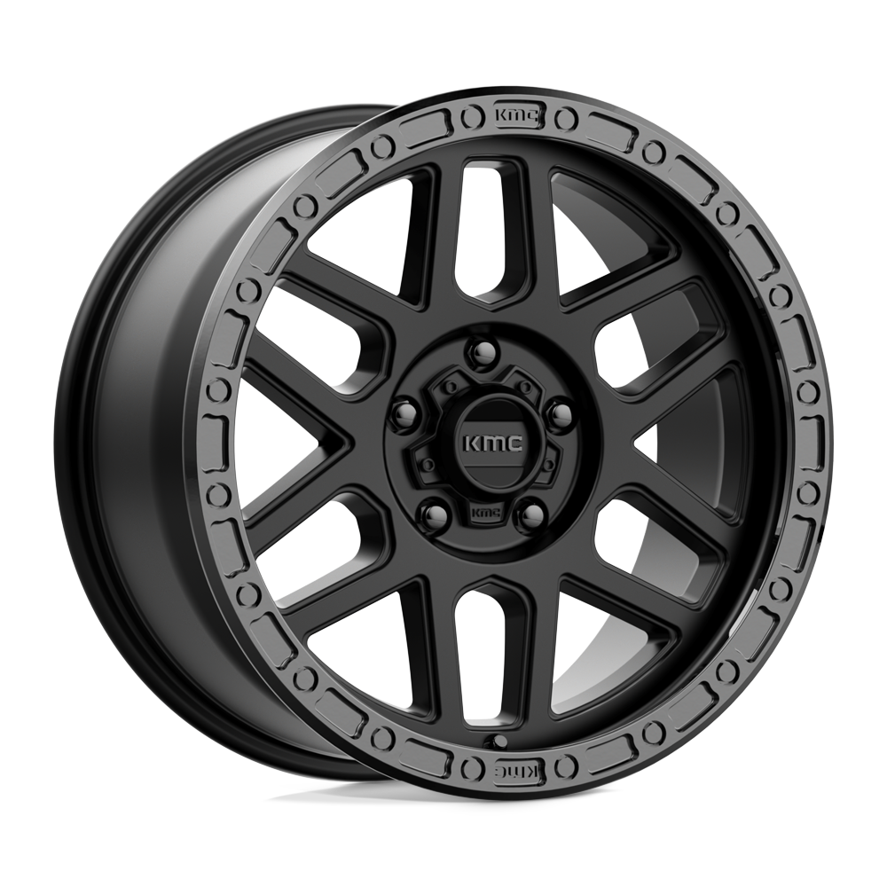 18x9 KMC KM544 Mesa Satin Black With Gloss Black Lip Wheel 5x150 (25mm)