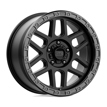 18x9 KMC KM544 Mesa Satin Black With Gloss Black Lip Wheel 5x150 (25mm)