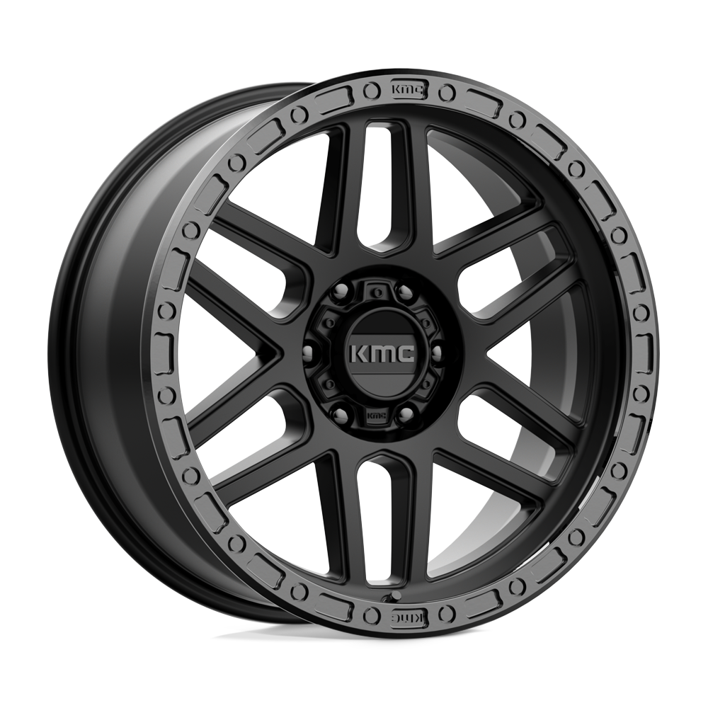 17x8.5 KMC KM544 Mesa Satin Black With Gloss Black Lip Wheel 6x4.5 (0mm)