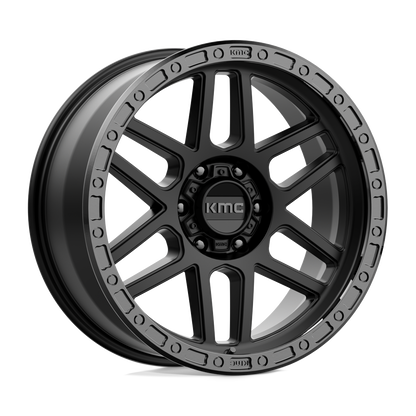 17x8.5 KMC KM544 Mesa Satin Black With Gloss Black Lip Wheel 6x4.5 (0mm)