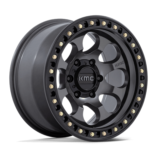 17x8.5 KMC KM550 Riot SBL Anthracite With Satin Black Lip Wheel 6x135 (10mm)