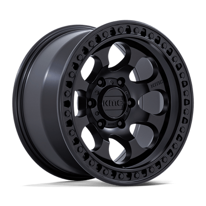 17x8.5 KMC KM550 Riot SBL Satin Black Wheel 5x5.0 (10mm)