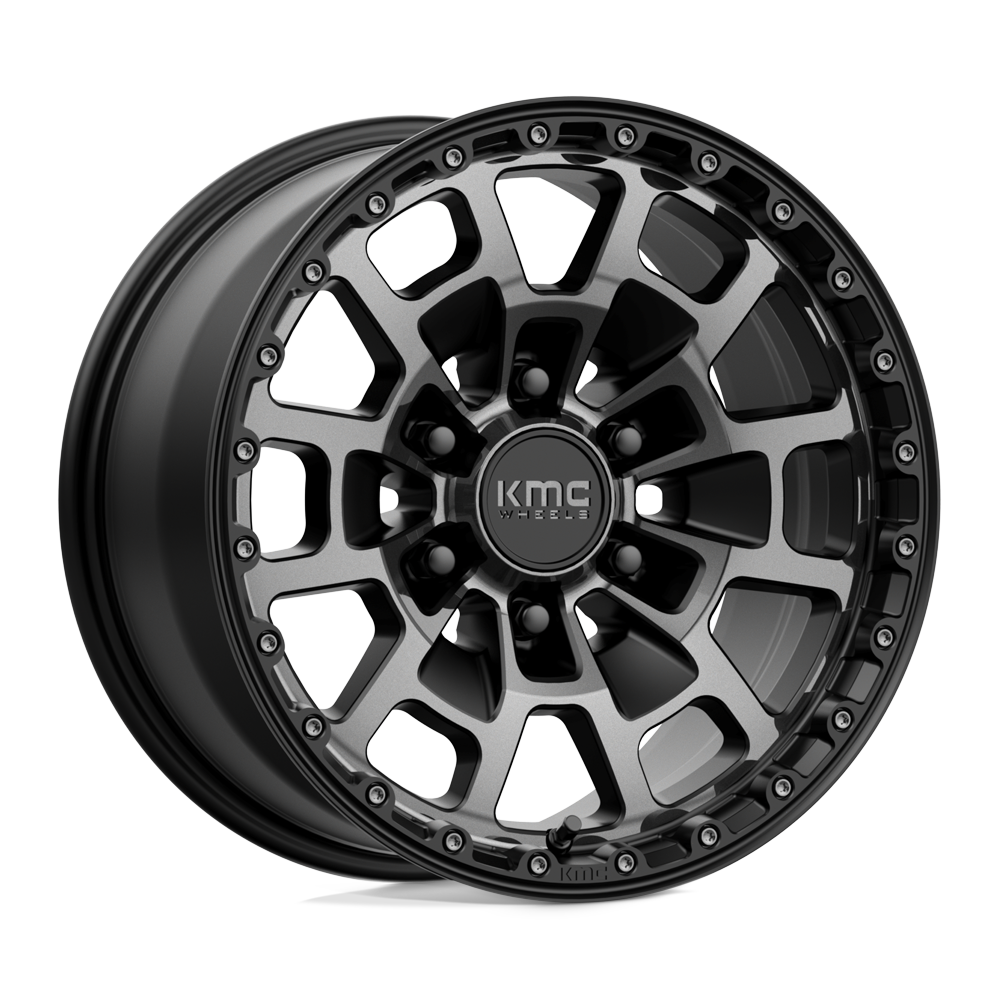 17x8.5 KMC KM718 SUMMIT Satin Black With Gray Tint Wheel 6x5.5 (18mm)