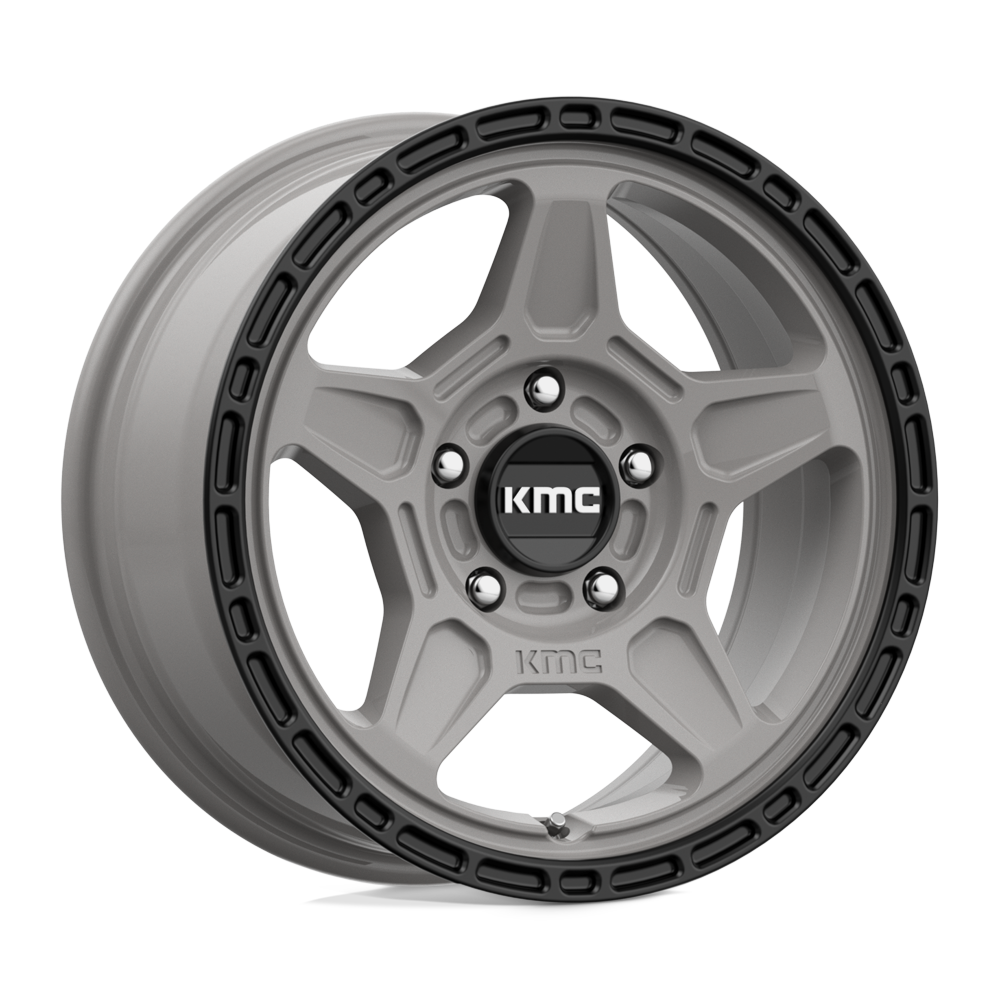 16x7 KMC KM721 ALPINE Satin Gray With Black Lip Wheel 5x4.5 (15mm)