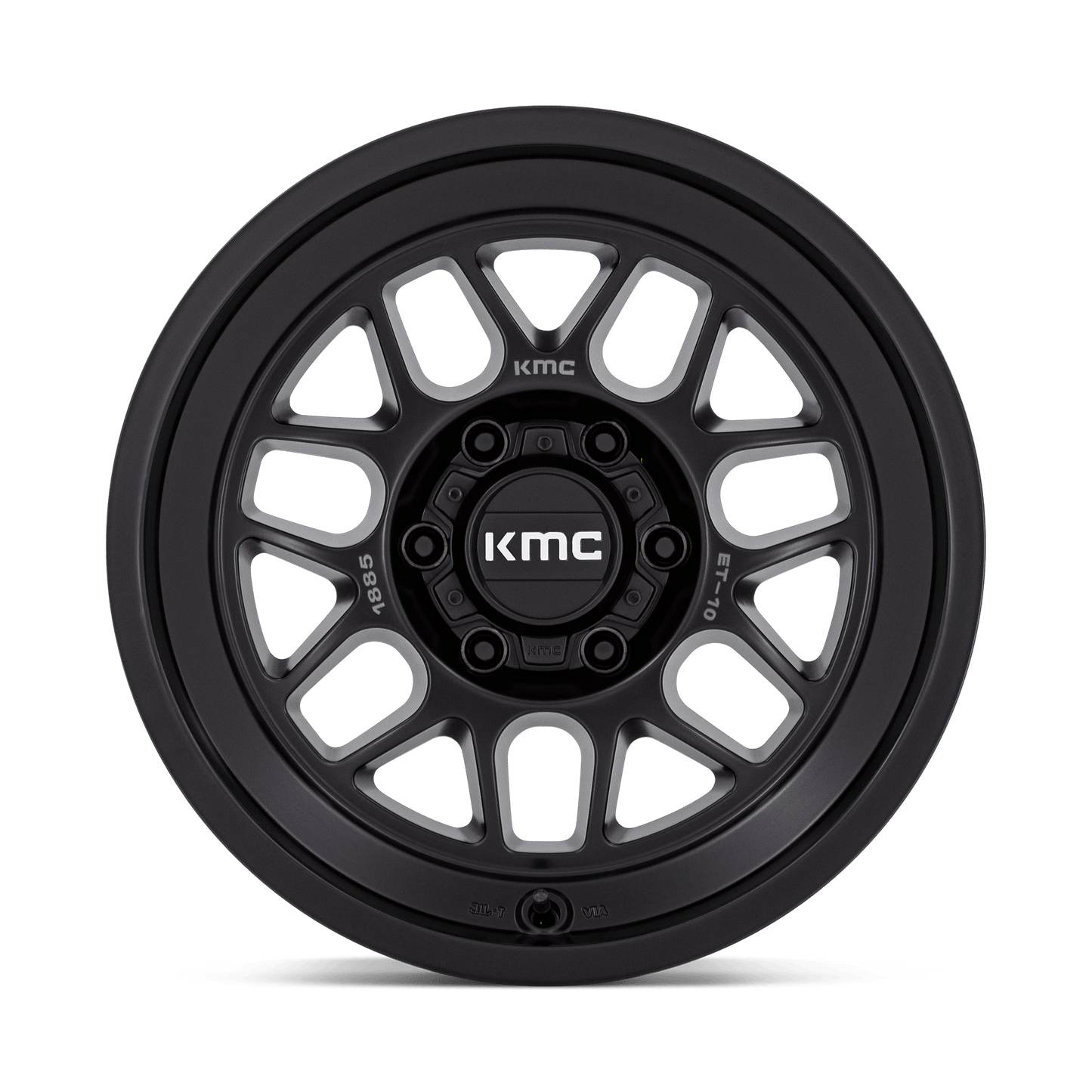 18x8.5 KMC KM725 Terra Satin Black Wheel 5x5 (-10mm)