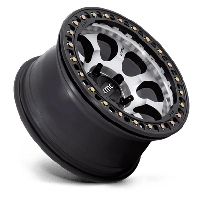 17x8.5 KMC KM237 Riot Machined Face Satin W/ Black BEADLOCK Wheel 6x135 (0mm)
