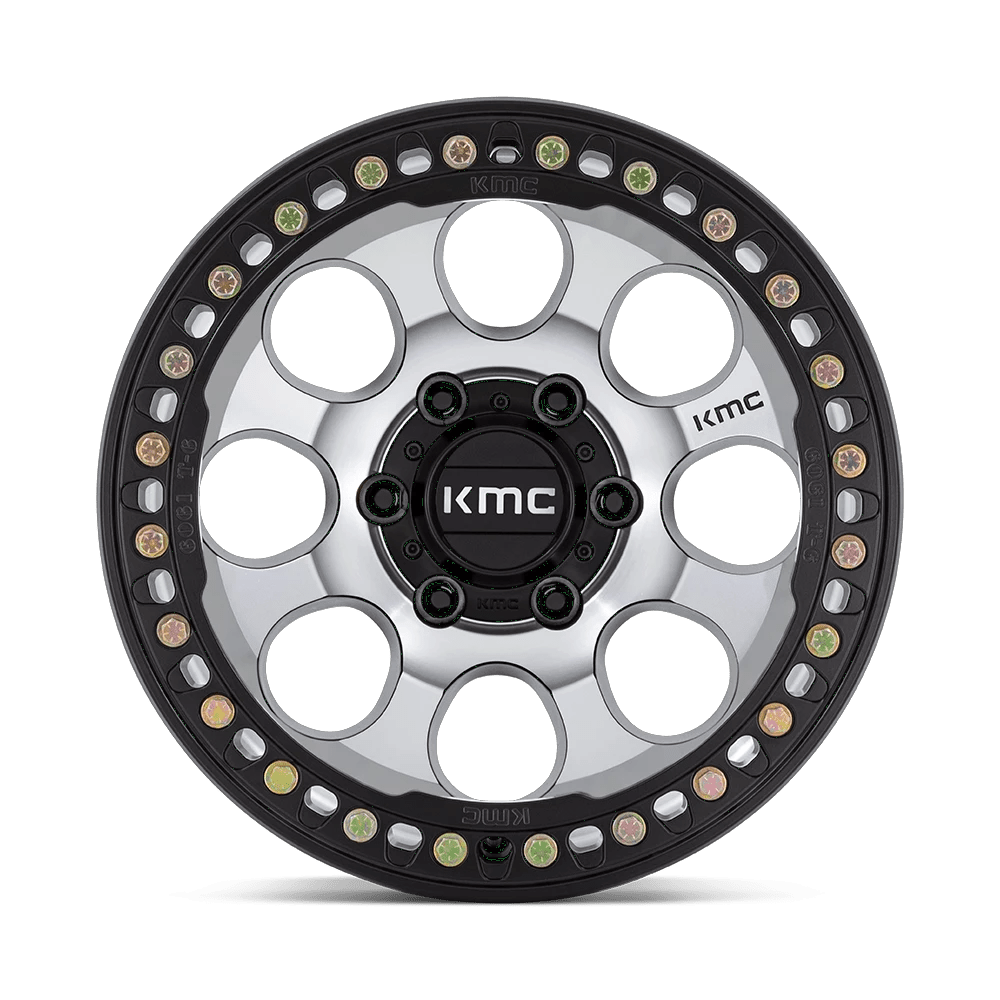 17x9 KMC KM237 Riot BEADLOCK Machined Face Satin Black Wheel 5x5 (-38mm)