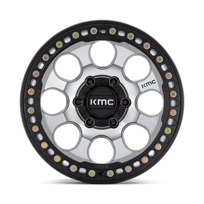 17x9 KMC KM237 Riot BEADLOCK Machined Face Satin Black Wheel 5x5 (-38mm)