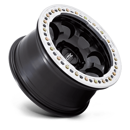 17x8.5 KMC KM237 Riot Satin Black With Machined Ring BEADLOCK Wheel 6x135 (0mm)