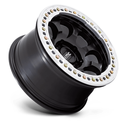 17x8.5 KMC KM237 Riot Satin Black With Machined Ring BEADLOCK Wheel Blank (0mm)