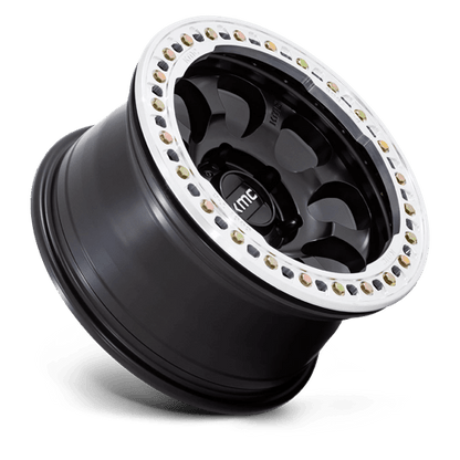 17x8.5 KMC KM237 Riot Satin Black With Machined Ring BEADLOCK Wheel Blank (0mm)