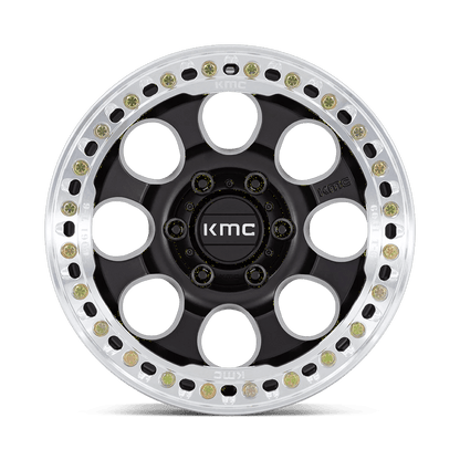 17x9 KMC KM237 Riot BEADLOCK Satin Black With Machined Ring Wheel 5x5 (-12mm)