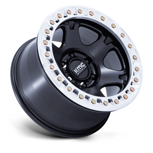 17x9 KMC KM238 VI BEADLOCK Satin Black W/ Machined Ring Wheel 6x135 (1mm)