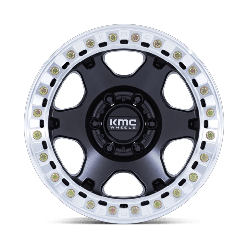 17x9 KMC KM238 VI BEADLOCK Satin Black W/ Machined Ring Wheel 6x135 (-38mm)