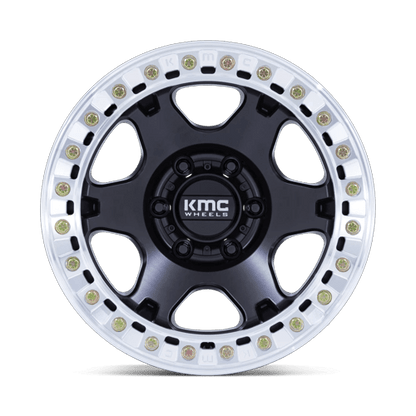17x9 KMC KM238 VI BEADLOCK Satin Black W/ Machined Ring Wheel 6x135 (-38mm)