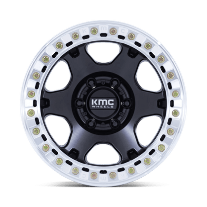 17x9 KMC KM238 VI BEADLOCK Satin Black W/ Machined Ring Wheel Blank (-12mm)