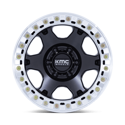 17x9 KMC KM238 VI BEADLOCK Satin Black W/ Machined Ring Wheel 8x170 (-38mm)