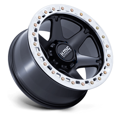 20x10 KMC KM238 VI Satin Black W/ Machined Ring BEADLOCK Wheel Blank (-48mm)