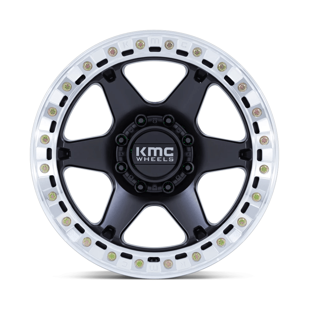 20x10 KMC KM238 VI Satin Black W/ Machined Ring BEADLOCK Wheel Blank (-48mm)