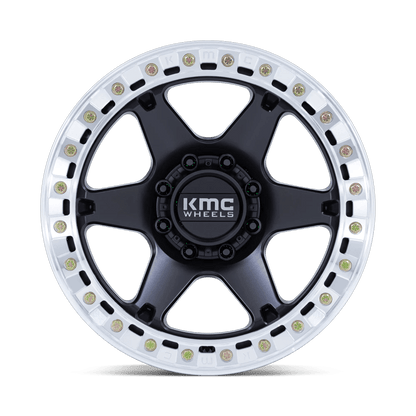 20x10 KMC KM238 VI Satin Black W/ Machined Ring BEADLOCK Wheel Blank (-48mm)