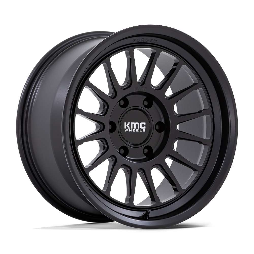 17x8.5 KMC KM447 Impact FORGED Satin Black Wheel 6x5.5 (-10mm)