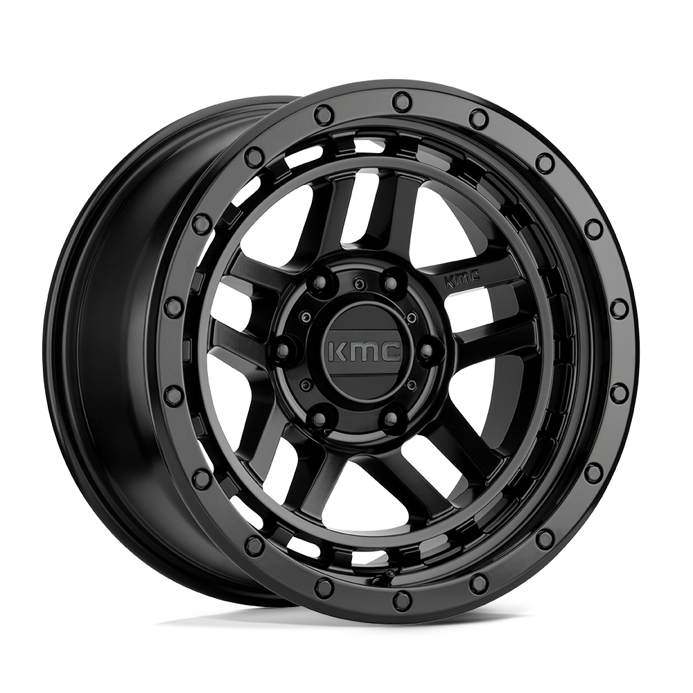 17x8.5 KMC KM540 RECON Satin Black Wheel 6x4.5 (18mm)
