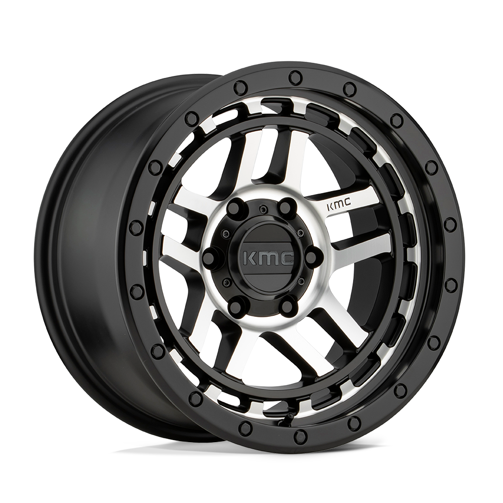 17x8.5 KMC KM540 RECON Satin Black Machined Wheel 5x5 (18mm)