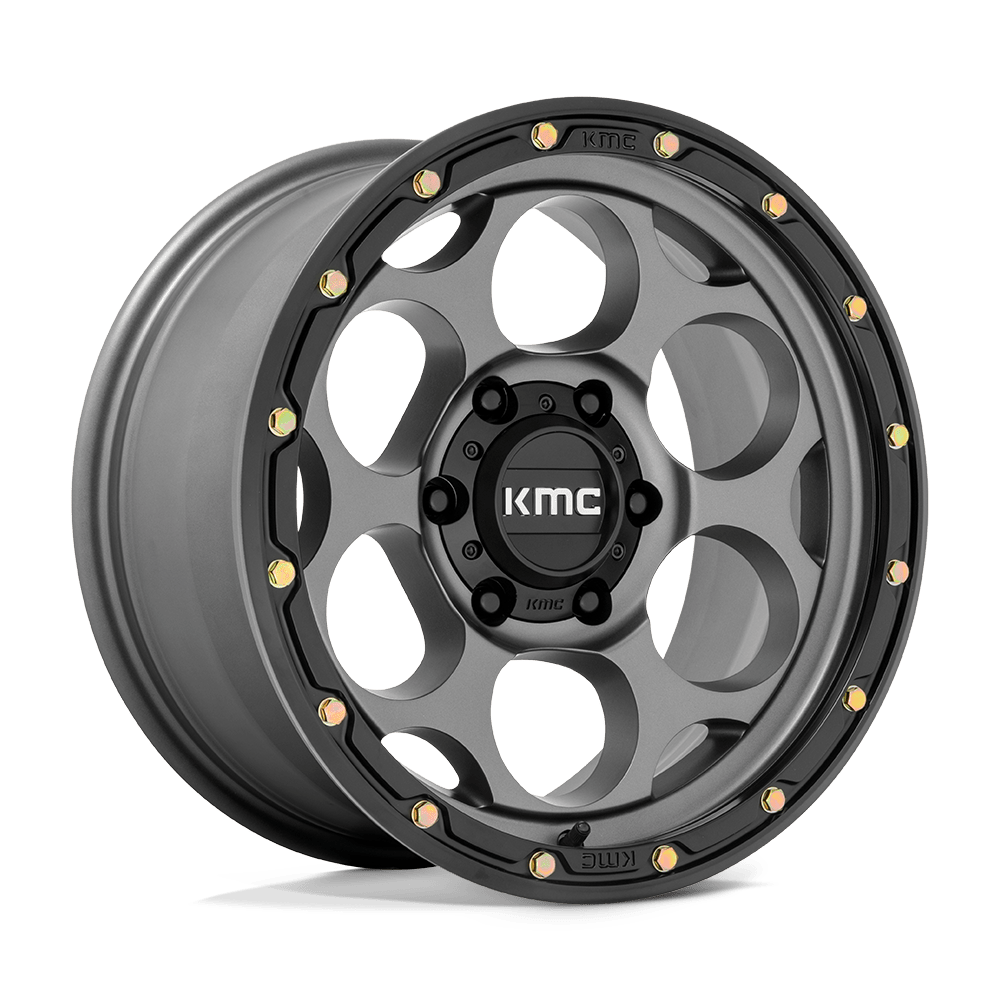 17x8.5 KMC KM541 DIRTY HARRY Satin Gray With Black Lip Wheel 6x5.5 (0mm)