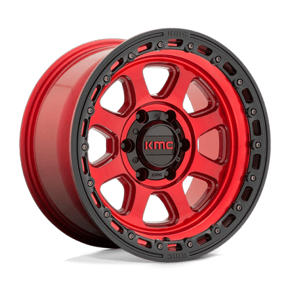 18x9 KMC KM548 Chase Candy Red With Black Lip Wheel 8x180 (18mm)