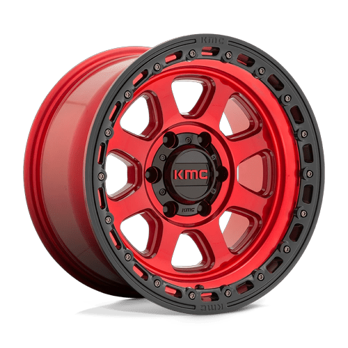 18x9 KMC KM548 Chase Candy Red With Black Lip Wheel 8x6.5 (18mm)
