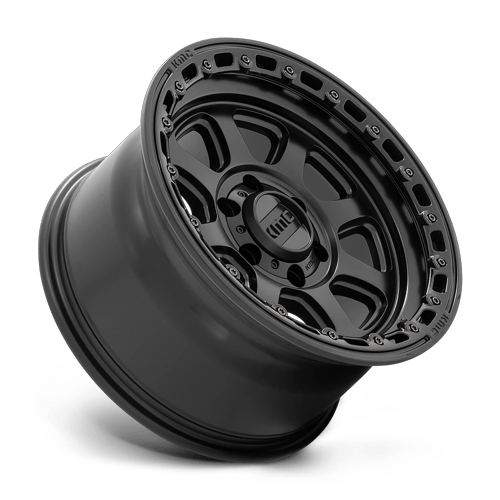 18x9 KMC KM548 Chase Satin Black With Gloss Black Lip Wheel 8x180 (18mm)