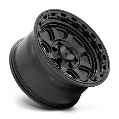 18x9 KMC KM548 Chase Satin Black With Gloss Black Lip Wheel 8x180 (18mm)