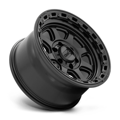18x9 KMC KM548 Chase Satin Black With Gloss Black Lip Wheel 5x150 (18mm)
