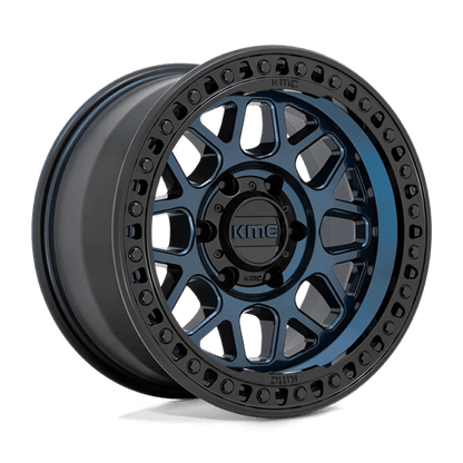 17x9 KMC KM549 GRS Midnight Blue With Gloss Black Lip Wheel 8x180 (18mm)