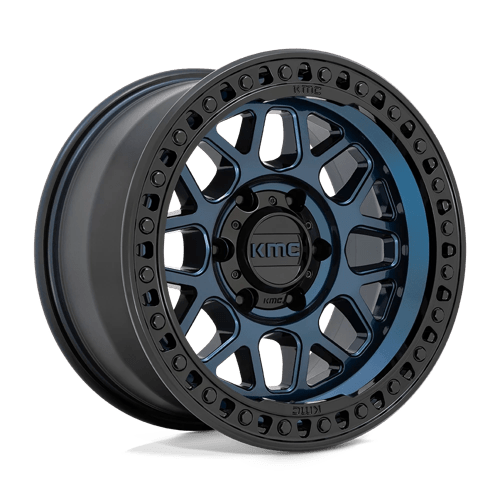 17x9 KMC KM549 GRS Midnight Blue With Gloss Black Lip Wheel 8x170 (18mm)