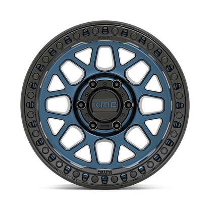 18x8.5 KMC KM549 GRS Midnight Blue With Gloss Black Lip Wheel 8x170 (0mm)