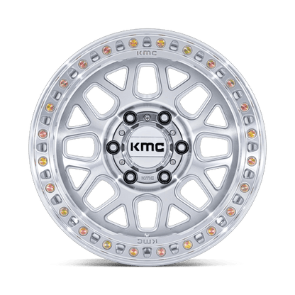 17x9 KMC KM549 GRS Gloss Silver W/ Machined Face Wheel 5x5 (0mm)