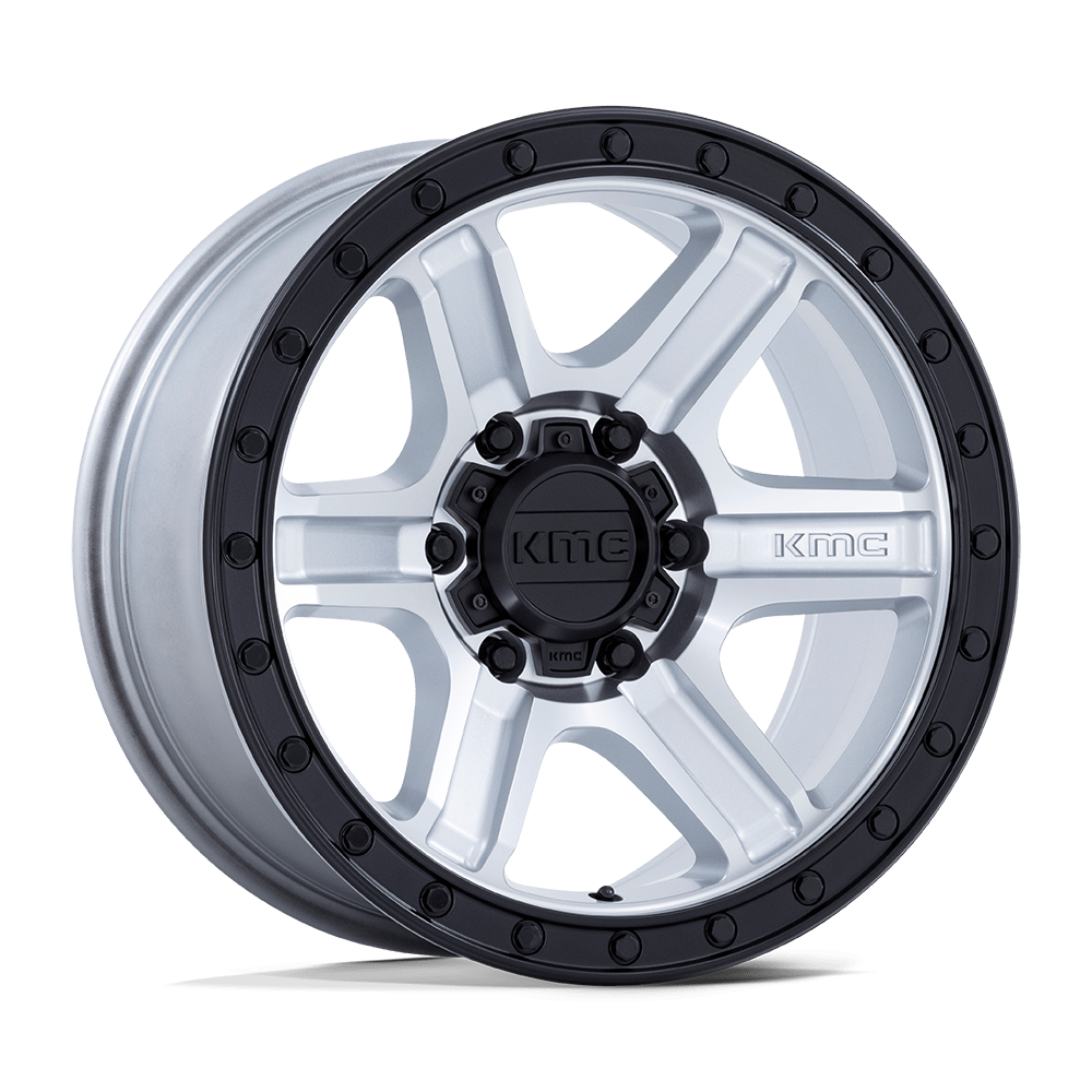 17x8.5 KMC KM551 Outrun Machined With Gloss Black Lip Wheel 5x5 (18mm)