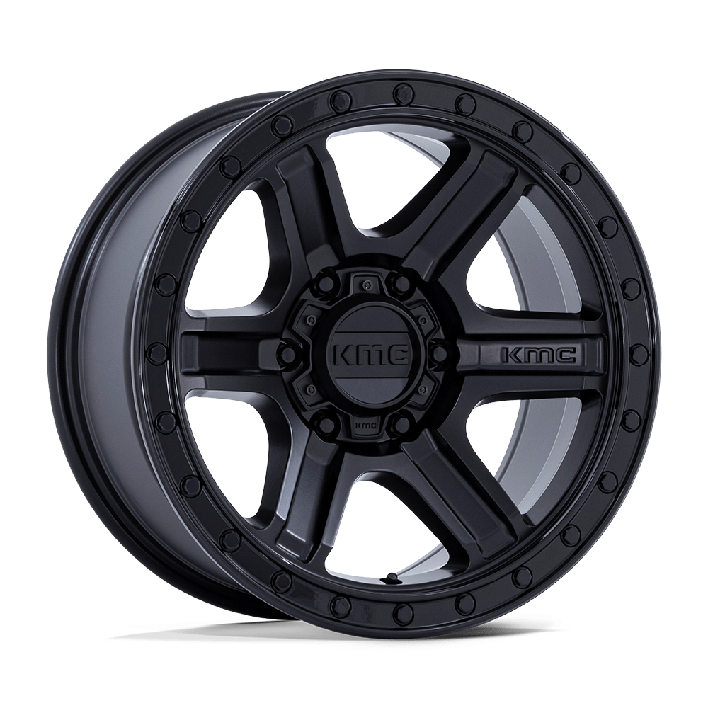 18x9 KMC KM551 Outrun Matte Black With Gloss Black Lip Wheel 5x5 (18mm)