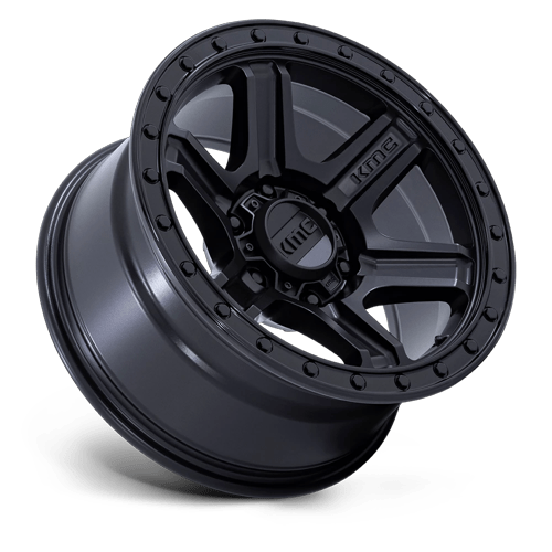 17x8.5 KMC KM551 Outrun Matte Black With Gloss Black Lip Wheel 6x5.5 (18mm)