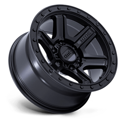 17x8.5 KMC KM551 Outrun Matte Black With Gloss Black Lip Wheel 5x5 (18mm)