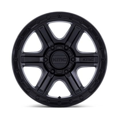 18x9 KMC KM551 Outrun Matte Black With Gloss Black Lip Wheel 6x5.5 (18mm)