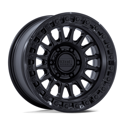 18x9 KMC KM552 IMS Matte Black W/ Gloss Black Lip Wheel 8x180 (18mm)
