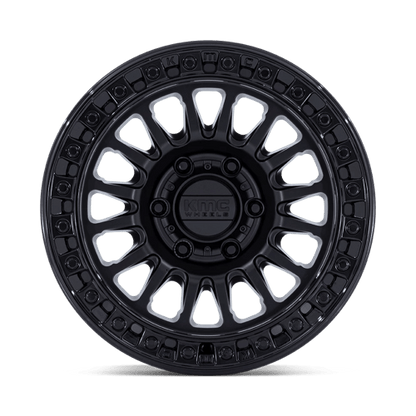 17x8.5 KMC KM552 IMS Matte Black W/ Gloss Black Lip Wheel 5x4.25 (18mm)