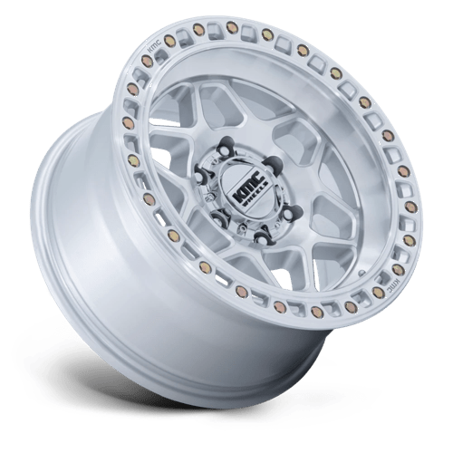 17x8.5 KMC KM553 Torx Gloss Silver W/ Machined Face Wheel 6x5.5 (0mm)