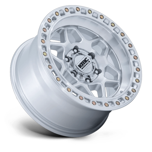 17x8.5 KMC KM553 Torx Gloss Silver W/ Machined Face Wheel 5x5 (0mm)