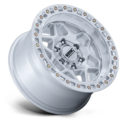 17x8.5 KMC KM553 Torx Gloss Silver W/ Machined Face Wheel 6x5.5 (25mm)