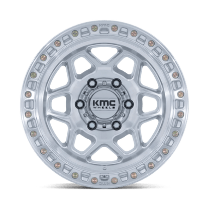 17x8.5 KMC KM553 Torx Gloss Silver W/ Machined Face Wheel 6x5.5 (0mm)
