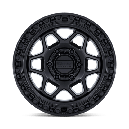 17x9 KMC KM553 Torx Matte Black W/ Gloss Black Lip Wheel 5x5 (-12mm)